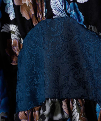 Peony Crane Kimono Wrap Top