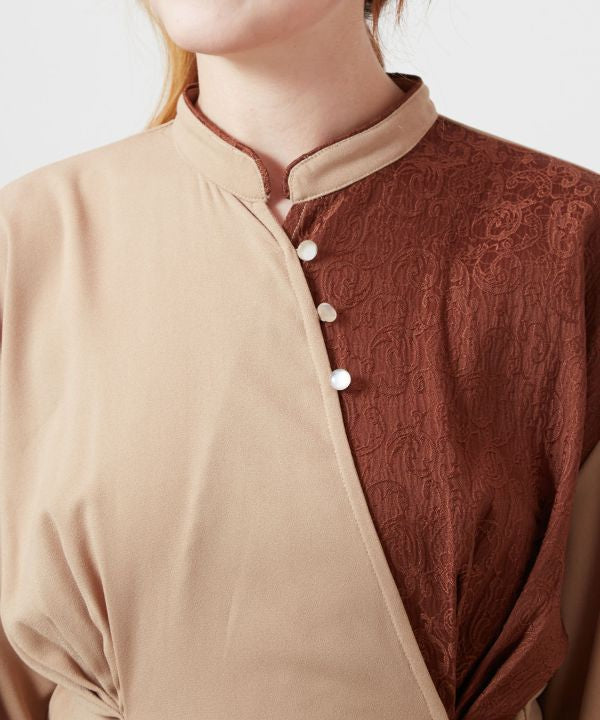 Peony Crane Crossover Dress