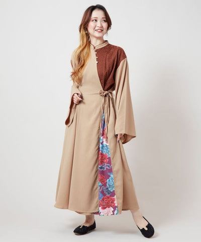 Peony Crane Crossover Dress