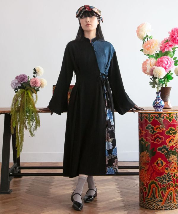 Peony Crane Crossover Dress