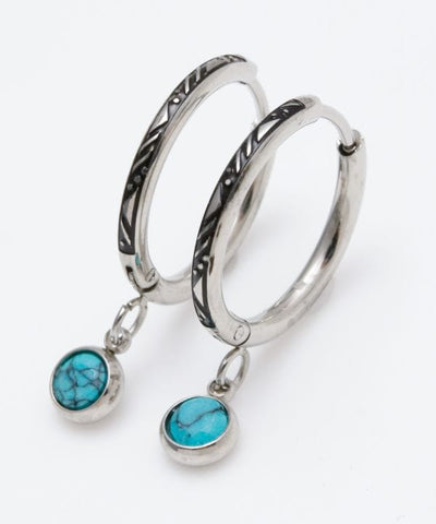 Natural Stone Ethnic Hoop Earrings Earrings by AMINA - Ametsuchi