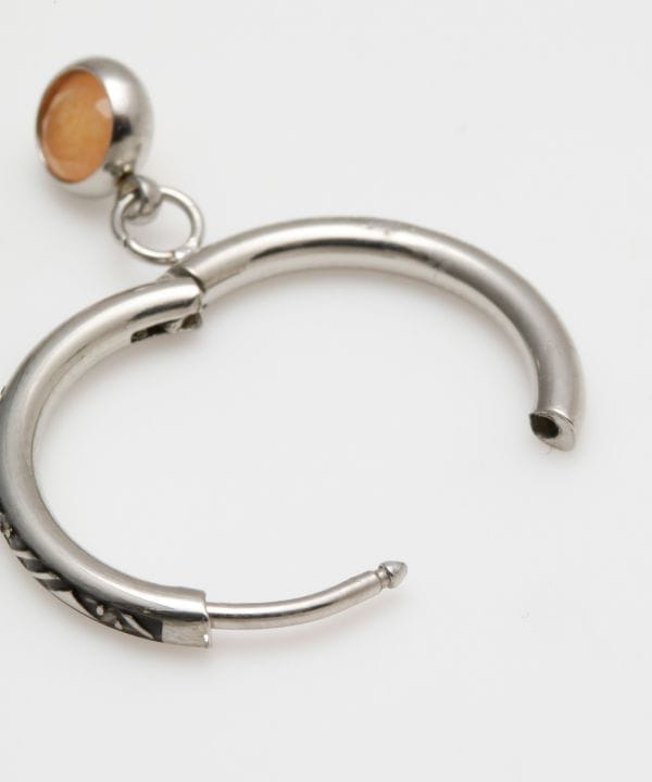 Natural Stone Ethnic Hoop Earrings Earrings by AMINA - Ametsuchi