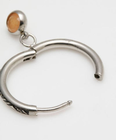 Natural Stone Ethnic Hoop Earrings Earrings by AMINA - Ametsuchi