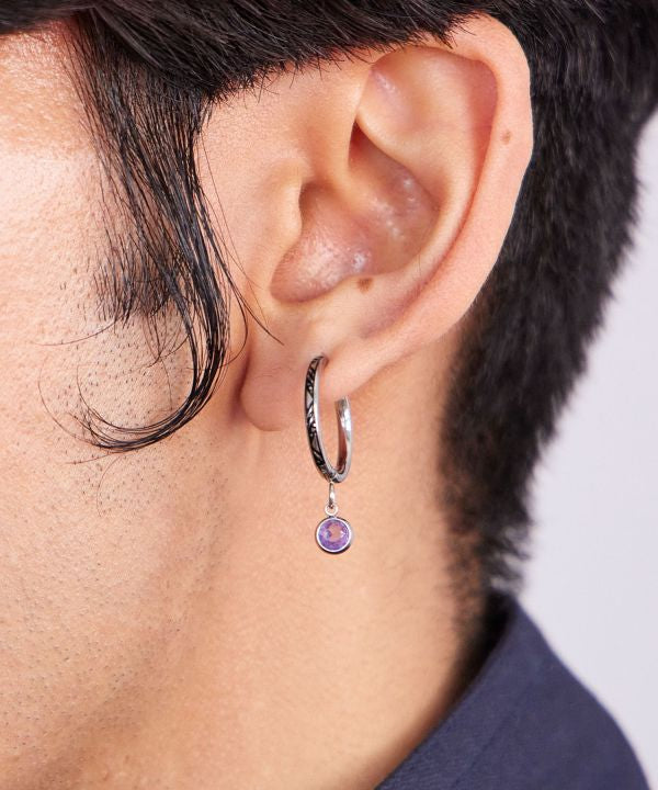 Natural Stone Ethnic Hoop Earrings Earrings by AMINA - Ametsuchi