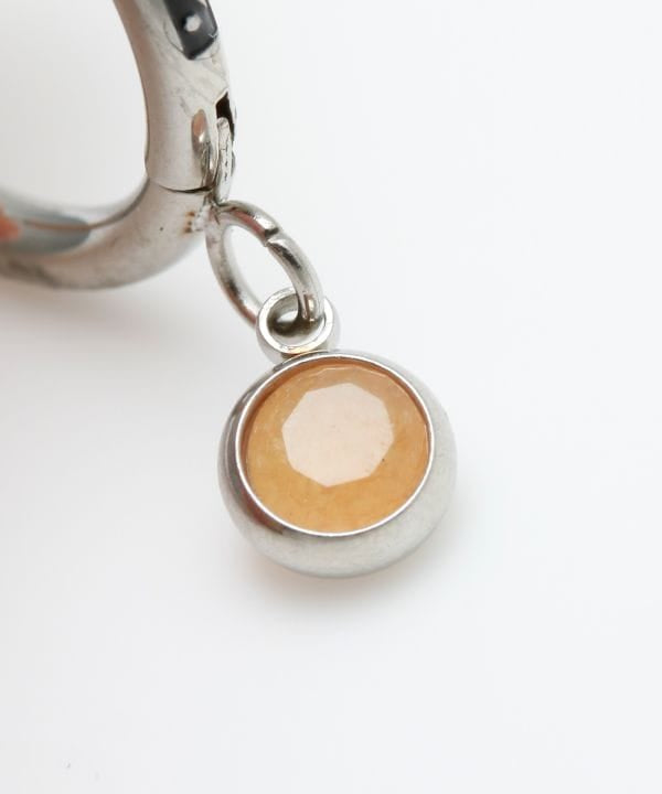 Natural Stone Ethnic Hoop Earrings Earrings by AMINA - Ametsuchi