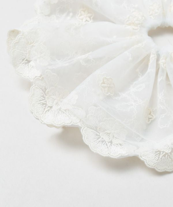 Floral Embroidery Scrunchie