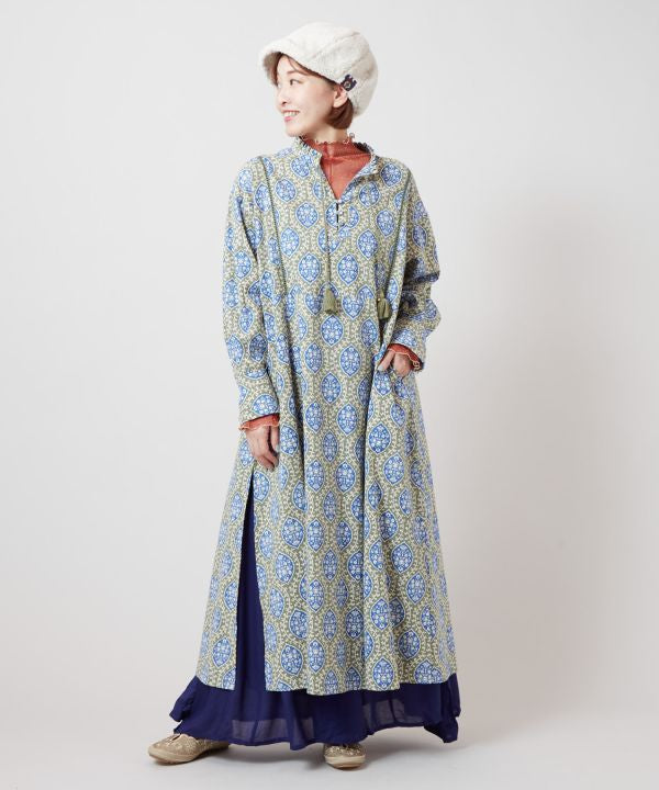 Elegant Cotton Dress with Pockets KHAKI Elegant Cotton Dress with Pockets KHAKI