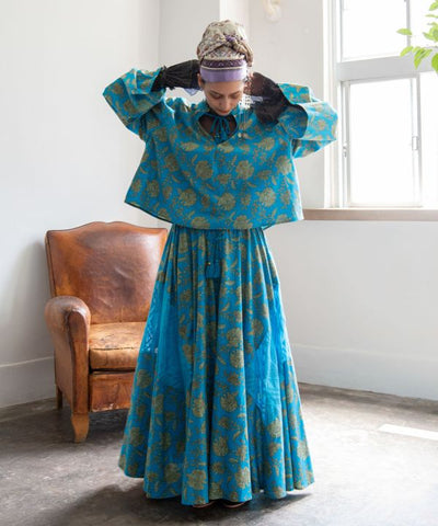 Patchwork Cotton Maxi Skirt