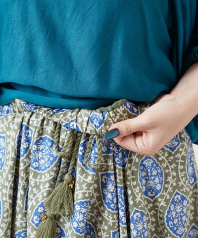 Patchwork Cotton Maxi Skirt
