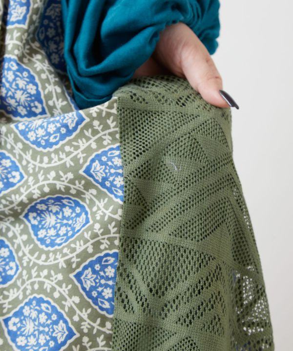 Patchwork Cotton Maxi Skirt