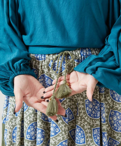 Patchwork Cotton Maxi Skirt