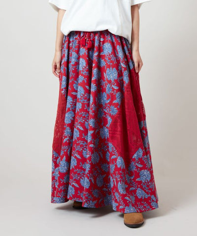 Patchwork Cotton Maxi Skirt