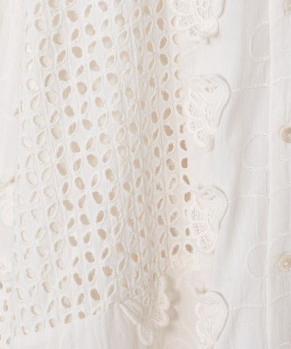 Embroidered Schiffli Patchwork Shirt