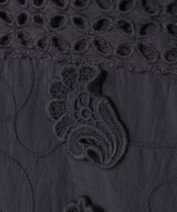 Embroidered Schiffli Patchwork Shirt