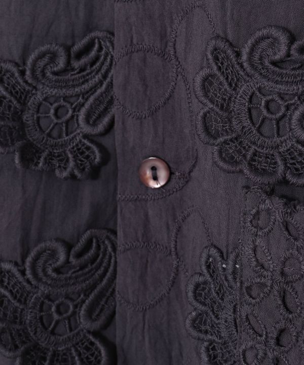 Embroidered Schiffli Patchwork Shirt