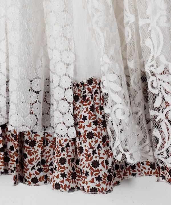 Layered Lace Mini Skirt by AMINA - Ametsuchi