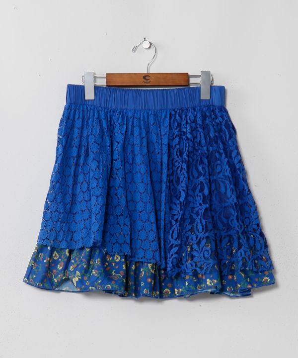 Layered Lace Mini Skirt by AMINA - Ametsuchi