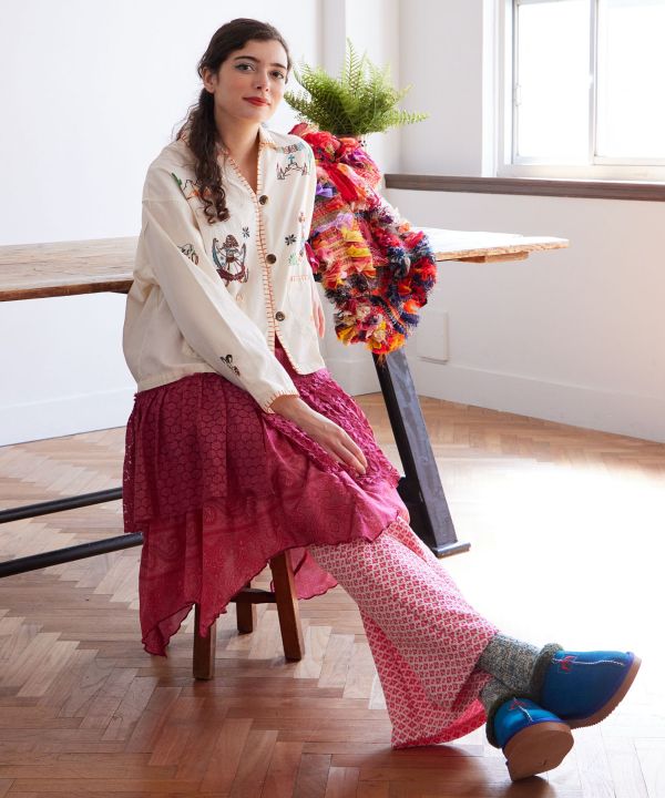 Layered Lace Midi Skirt