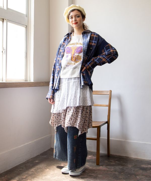 Layered Lace Midi Skirt