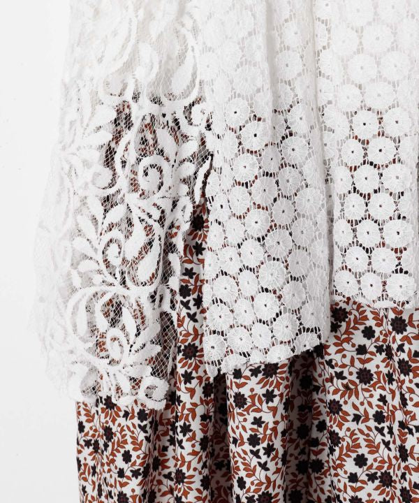 Layered Lace Midi Skirt