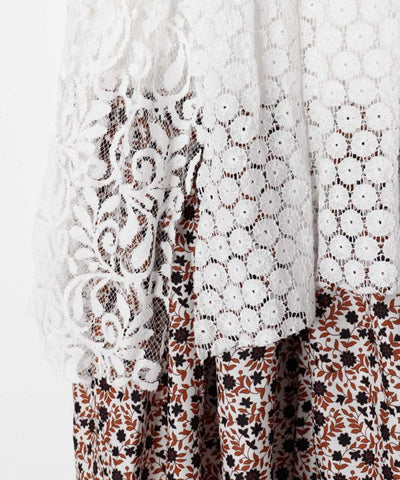 Layered Lace Midi Skirt