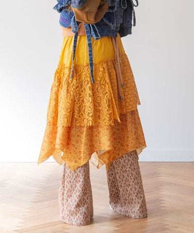 Layered Lace Midi Skirt