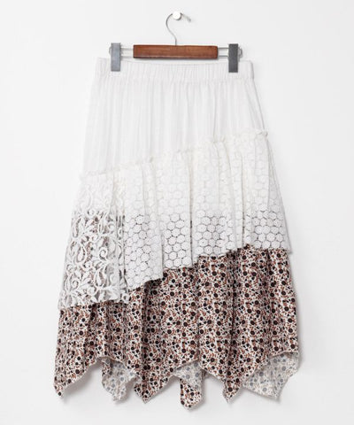 Layered Lace Midi Skirt