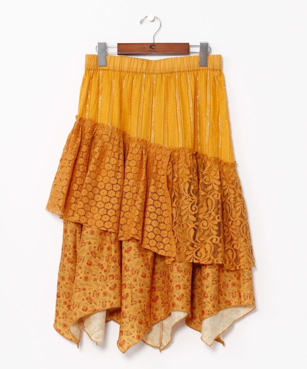 Layered Lace Midi Skirt