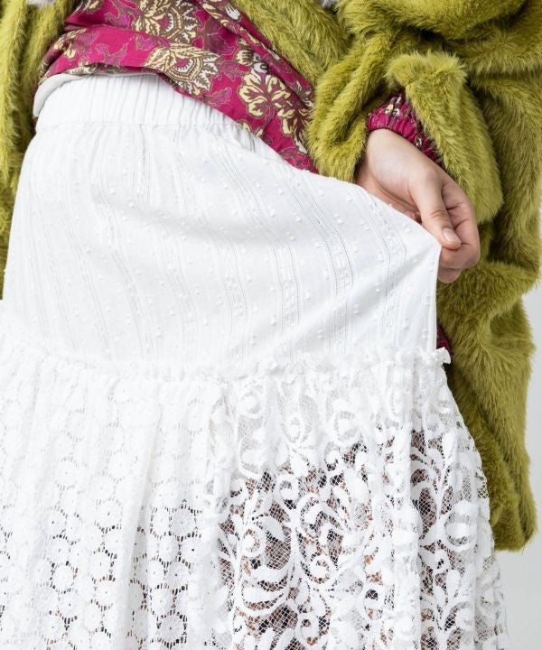 Layered Lace Long Skirt by AMINA - Ametsuchi