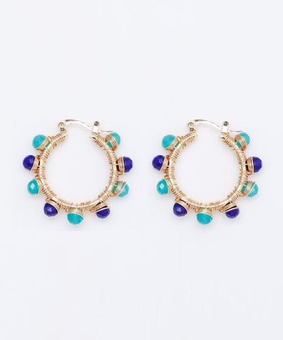 Colorful Beads Hoop Earrings