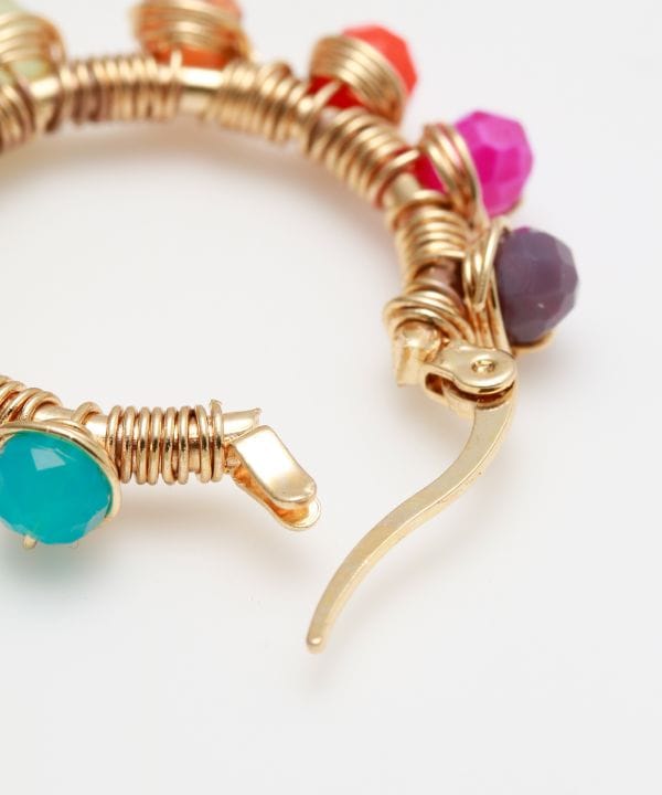 Colorful Beads Hoop Earrings