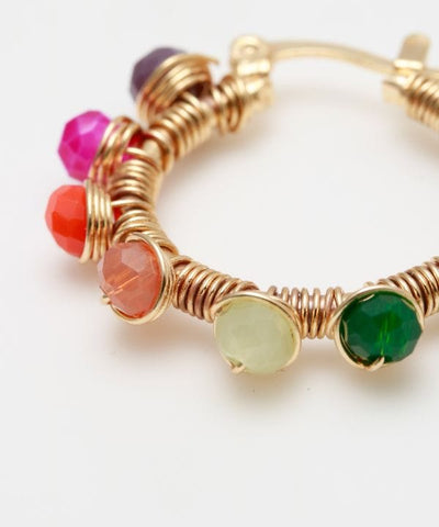 Colorful Beads Hoop Earrings