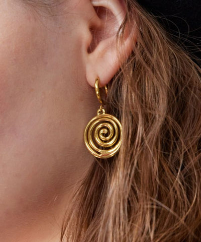 Metal Swirl Hoop Earrings
