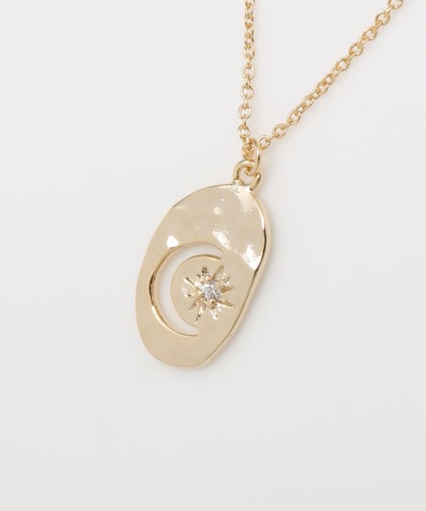 Oval Star & Moon Minimalist Necklace