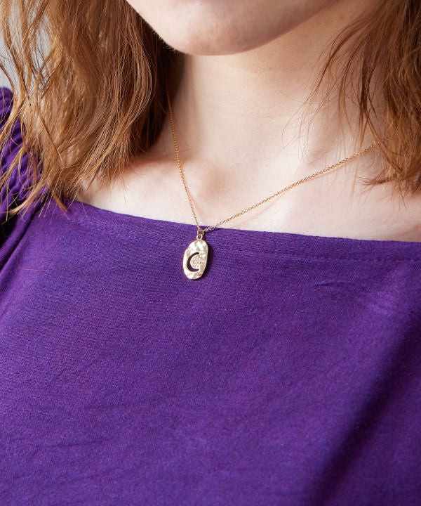 Oval Star & Moon Minimalist Necklace