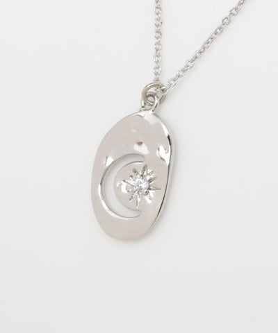 Oval Star & Moon Minimalist Necklace