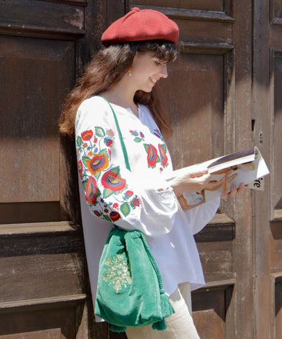 Velvet Drawstring Shoulder Bag