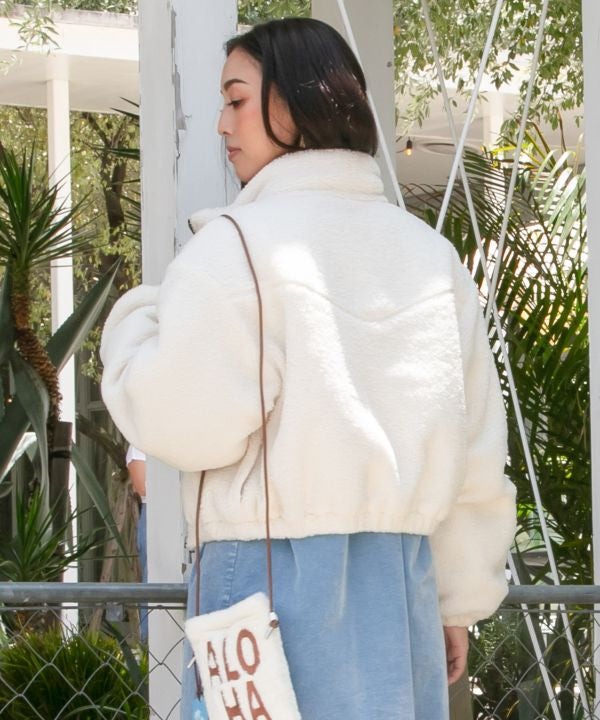 SURF＆Palms Short Zip Up Boa Jacket