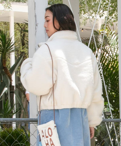 SURF＆Palms Short Zip Up Boa Jacket