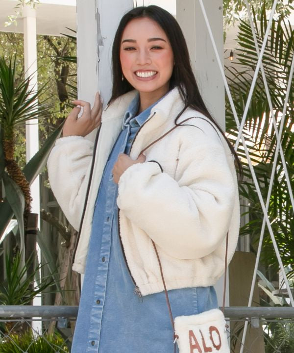 SURF＆Palms Short Zip Up Boa Jacket