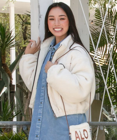 SURF＆Palms Short Zip Up Boa Jacket