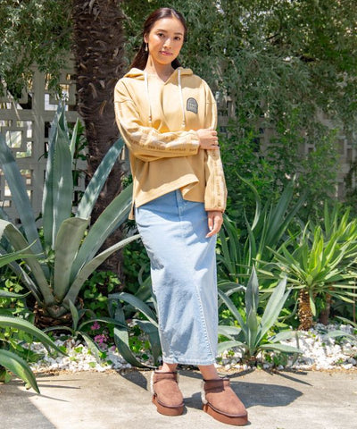 SURF＆Palms Faux Suede Hoodie