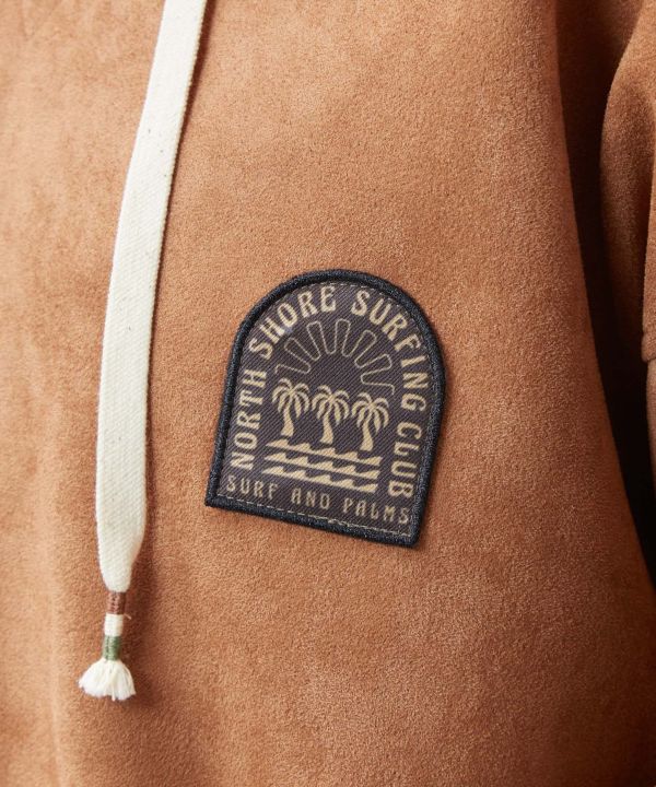 SURF＆Palms Faux Suede Hoodie