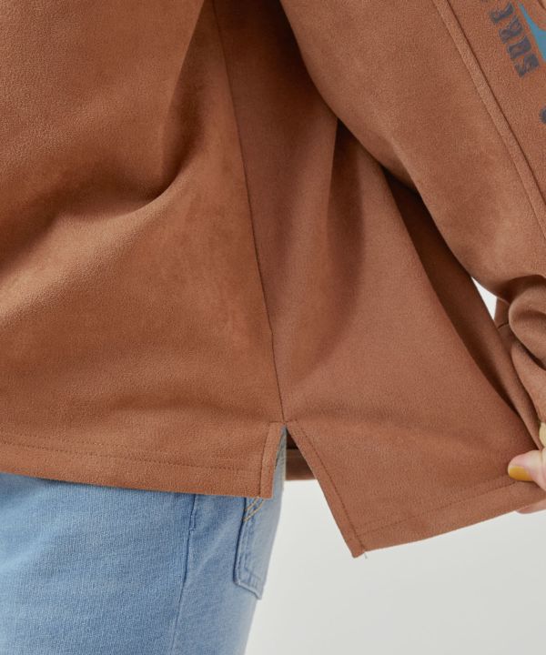 SURF＆Palms Faux Suede Hoodie