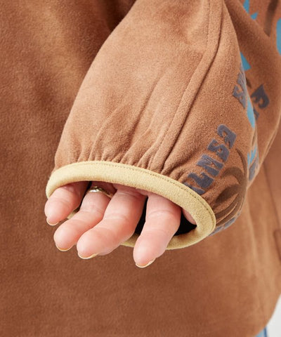 SURF＆Palms Faux Suede Hoodie