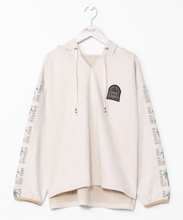 SURF＆Palms Faux Suede Hoodie