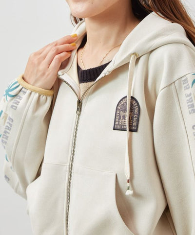 SURF＆Palms Faux Suede Zip Up Hoodie