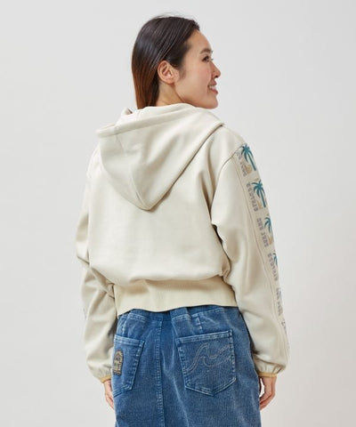 SURF＆Palms Faux Suede Zip Up Hoodie