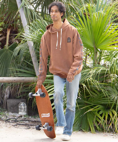 SURF＆Palms Men's Faux Suede Hoodie