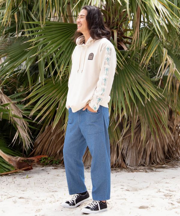 SURF＆Palms Men's Faux Suede Hoodie